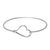 Sterling silver bangle bracelet, 'Celebration of Love' - 925 Sterling Silver Heart Shaped Bangle Bracelet from India thumbail