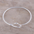 Sterling silver bangle bracelet, 'Celebration of Love' - 925 Sterling Silver Heart Shaped Bangle Bracelet from India (image 2b) thumbail