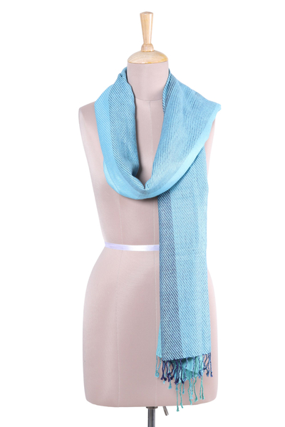 blue wrap scarf