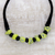 Halskette aus Knochenperlen - Gelbe Büffelknochenperle an schwarzer Baumwollkordel-Halskette
