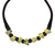Halskette aus Knochenperlen - Gelbe Büffelknochenperle an schwarzer Baumwollkordel-Halskette