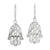 Sterling silver dangle earrings, 'Elegant Hamsa' - Hamsa Protection Motif Sterling Silver Dangle Earrings thumbail