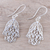 Sterling silver dangle earrings, 'Elegant Hamsa' - Hamsa Protection Motif Sterling Silver Dangle Earrings (image 2b) thumbail