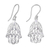 Sterling silver dangle earrings, 'Elegant Hamsa' - Hamsa Protection Motif Sterling Silver Dangle Earrings (image 2c) thumbail