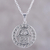 Collar colgante de plata esterlina - Collar con colgante circular de plata de ley con motivo de hamsa