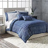 Cotton duvet cover set, Rajasthani Indigo