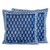 Cotton accent pillow covers, 'Rajasthani Indigo' (pair) - Hand Screen Print Cotton Cushion Covers (Pair) (image 2a) thumbail