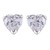 Sterling silver stud earrings, 'Glittering Heart' - Sterling Silver and CZ Heart Stud Earrings from India (image 2a) thumbail