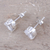Sterling silver stud earrings, 'Glittering Heart' - Sterling Silver and CZ Heart Stud Earrings from India (image 2b) thumbail