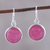 Quartz dangle earrings, 'Blissful Rose' - Rose Flower Quartz Dangle Earrings from India thumbail