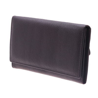 Leather wallet, 'Stylish Woman in Espresso' - Handmade Leather Wallet in Espresso from India