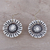 Bone dangle earrings, 'Grand Bloom in Off-White' - Handcrafted Off-White Buffalo Bone Flower Dangle Earrings (image 2b) thumbail
