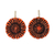 Bone dangle earrings, 'Grand Bloom in Orange' - Handcrafted Orange Buffalo Bone Flower Dangle Earrings (image 2a) thumbail