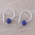 Lapis lazuli drop earrings, 'Sea Droplet' - Lapis Lazuli Round Bead and Sterling Silver Drop Earrings thumbail
