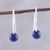 Lapis lazuli drop earrings, 'Sea Droplet' - Lapis Lazuli Round Bead and Sterling Silver Drop Earrings (image 2b) thumbail