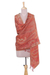 Viscose blend shawl, 'Regal Paisleys' - Paisley Pattern Viscose Blend Shawl in Saffron from India thumbail