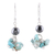 Turquoise and hematite dangle earrings, 'Dancing Turquoise' - 925 Sterling Silver Hematite and Turquoise Dangle Earrings