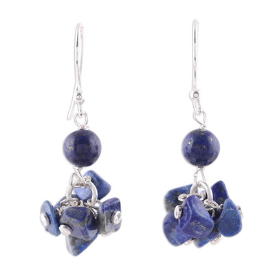 925 Sterling Silver and Lapis Lazuli Dangle Earrings