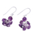 Amethyst dangle earrings, 'Dances in Purple' - Handcrafted 925 Sterling Silver and Amethyst Dangle Earrings (image 2c) thumbail