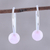 Rose quartz half-hoop earrings, 'Glowing Sunrise' - Handcrafted Sterling Silver and Rose Quartz Earrings (image 2b) thumbail