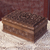 Walnut wood jewelry box, 'Kashmir Elegance' - Hand Carved Walnut Wood Jewelry Box with Floral Motif thumbail