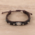 Leather wristband bracelet, 'Starry Pendant' - Metal Accent Leather Wristband Bracelet from India thumbail