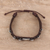 Leather wristband bracelet, 'Starry Pendant' - Metal Accent Leather Wristband Bracelet from India (image 2b) thumbail