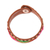 Embroidered leather wristband bracelet, 'Vibrant Waves' - Embroidered Leather Wristband Bracelet from India