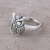 Sterling silver cocktail ring, 'Night King' - Sterling Silver Owl Cocktail Ring from India (image 2b) thumbail