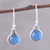 Chalcedony dangle earrings, 'Happy Glow' - Round Chalcedony Dangle Earrings from India (image 2) thumbail