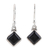 Onyx dangle earrings, 'Happy Kites in Black' - Square Onyx Dangle Earrings Crafted in India thumbail