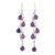 Amethyst dangle earrings, 'Juicy Vine' - Sterling Silver and Amethyst Dangle Earrings from India thumbail