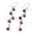 Amethyst dangle earrings, 'Juicy Vine' - Sterling Silver and Amethyst Dangle Earrings from India (image 2c) thumbail