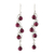 Garnet dangle earrings, 'Juicy Vine' - Sterling Silver and Garnet Dangle Earrings from India thumbail