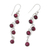 Garnet dangle earrings, 'Juicy Vine' - Sterling Silver and Garnet Dangle Earrings from India (image 2c) thumbail