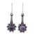Amethyst dangle earrings, 'Magical Pendulums' - Amethyst and Sterling Silver Dangle Earrings from India