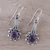 Amethyst dangle earrings, 'Magical Pendulums' - Amethyst and Sterling Silver Dangle Earrings from India