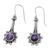 Amethyst dangle earrings, 'Magical Pendulums' - Amethyst and Sterling Silver Dangle Earrings from India