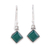 Onyx dangle earrings, 'Happy Kites in Green' - Square Green Onyx Dangle Earrings from India thumbail