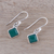 Onyx dangle earrings, 'Happy Kites in Green' - Square Green Onyx Dangle Earrings from India (image 2b) thumbail