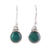 Onyx dangle earrings, 'Happy Glow' - Round Green Onyx Dangle Earrings from India