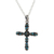 Sterling silver pendant necklace, 'Vibrant Cross' - 925 Sterling Silver and Composite Turquoise Cross Necklace thumbail