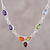 Multi-gemstone pendant necklace, 'Shimmering Harmony' - Multi-Gemstone Sterling Silver Chakra Necklace from India thumbail