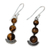 Tiger's eye dangle earrings, 'Triple Glow' - Tiger's Eye and Sterling Silver Dangle Earrings from India (image 2c) thumbail