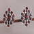 Garnet button earrings, 'Radiant Crimson' - Handcrafted Garnet and Sterling Silver Button Earrings