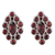 Garnet button earrings, 'Radiant Crimson' - Handcrafted Garnet and Sterling Silver Button Earrings