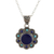Lapis lazuli pendant necklace, 'Magical Bloom' - Lapis Lazuli and Composite Turquoise Flower Pendant Necklace thumbail