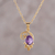 Gold plated amethyst pendant necklace, 'Glistening Lilac' - 22k Gold Plated Sterling Silver Amethyst Pendant Necklace (image 2) thumbail