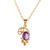 Gold plated amethyst pendant necklace, 'Glistening Lilac' - 22k Gold Plated Sterling Silver Amethyst Pendant Necklace thumbail