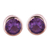 Rose gold plated amethyst stud earrings, 'Sparkling World' - 22k Rose Gold Plated Faceted Amethyst Stud Earrings thumbail